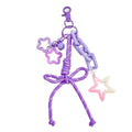 Woven Cord Bow Keychain With Colorful Charm Accents view 5