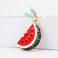 Red And Green Watermelon Slice Keychain With Ring And Lobster Clasp view 4
