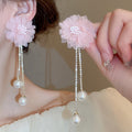 Pink Floral Drop and Stud Earrings in Sixteen Styles view 11