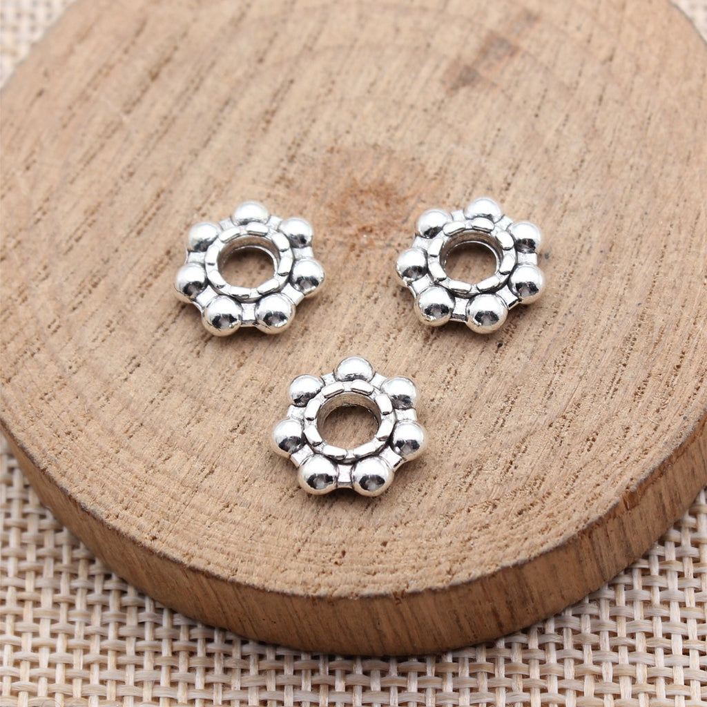 12x12x3.3mm 1.3g Antique Silver Zinc Alloy Large Hole Spacer Beads for DIY Bracelet Necklace Jewelry Making