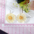 Silver Tone Clear Daisy Pendant Earrings Necklace and Clip Keychain view 2
