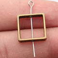 Open Square Frame Metal Beads in Five Distinct Finishes view 8