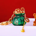 Fortune Pouch Keychains With Enamel Centers and Braided Wrist Straps view 10