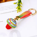 Jeweled Rainbow Mushroom and Strawberry Keychain Motif Options view 3