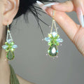 Colorful Butterfly Crystal Teardrop Hook Earrings Jewelry Pair view 1