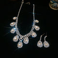 Teardrop Crystal Necklace In Gold Tone Red Or Silver Tone Clear view 7