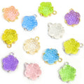 Textured Flower Cluster Metal Charms, 12 Colorways view 5