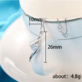 Silver Tone Curved Leaf Pendant Necklace With Clear Stone view 5