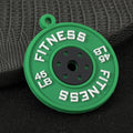 Fitness Weight Plate PVC Charm Pendant Barbell Design Ten Colors view 3