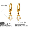 Crystal Teardrop Drop Hoop Earrings in Three Gold Tone Designs view 7