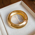 Thick Rounded Donut Hinged Bangle In Silver Tone Or Gold Tone view 7