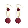 Gold Hook Wine Flocked Ball Wood Disc Geometric Drops view 5