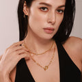 Snake Chain Zircon Necklace And OT Toggle Paperclip Chain Styles view 4