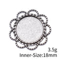 Flower Edge Round Cabochon Settings in Two Antique Finishes view 5