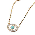 Gold Tone Crystal Openwork Evil Eye Pendant Necklaces view 4