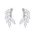 Gold Tone Silver Tone Champagne Marquise Wing Crystal Four Designs Metal Dangle Earrings view 6