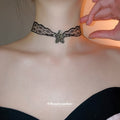 Lace Bow Star Choker Necklace In Black And Brown For Women view 3