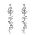 Gold Tone Silver Tone Flower Tassel Crystal Two Designs Metal Dangle Earrings view 6