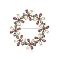 Rhinestone Flower Wreath Brooch Crystal Circle Pin Four Colors view 5