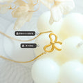 Open Bow Pendant Necklace Gold Steel Polished Metal view 2