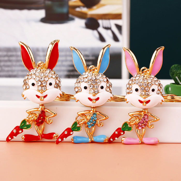 Jeweled Rabbit and Fish Keychains in Thirty Pictured Designs