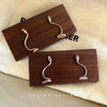 Silver Gold Tone Snake Ear Climber Earrings Green Eyes view 1