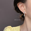 Silver Scallop Shell Stud Conch Drop Earrings Pair view 2