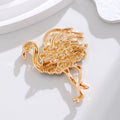 Flamingo Crystal Enamel Two Designs Metal Brooch Pin view 3