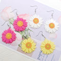 Glitter Acrylic Daisy Flower Drop Earrings 5 Colors view 5