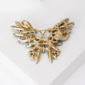 Marquise Crystal Butterfly Brooch Mauve or Teal Green Pin view 3
