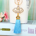 Crown Tassel Keychains with Optional Plush Pom Pom in Twenty Options view 7