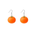 Bright Orange Fruit Three Dimensional Novelty Hook Earrings view 5