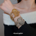 Multi Strand Knot Open Cuff Bracelet Gold Silver 2 Colors view 3