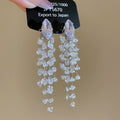 Crystal Teardrop Cascading Fringe Earrings In Two Styles view 7