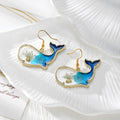 Gold Tone Ocean Animal Pressed Flower Drop Earrings in Fifteen Designs view 8