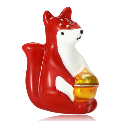 Fox Brooch front view on a plain background