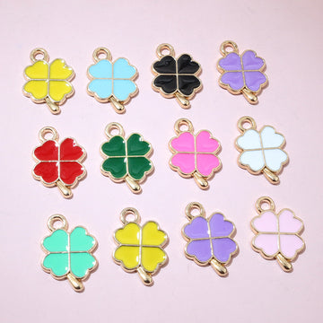 Enamel Four-Leaf Clover Charms in Eleven Color Options