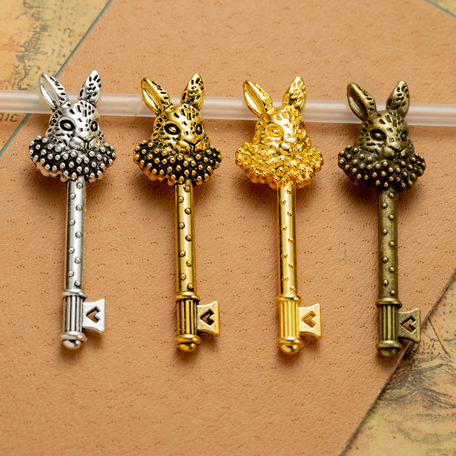 50x15mm Alloy Rabbit Key Charm Pendant