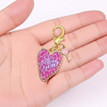 Pink Leopard Love You Heart Key Charm Lobster Clasp view 3