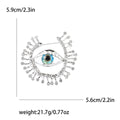 Crystal Lash Eye Brooch Blue Iris Gold and Silver Tone view 7