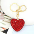Rhinestone Heart Keychain Braided Cord Gold Tone Metal Charm view 6