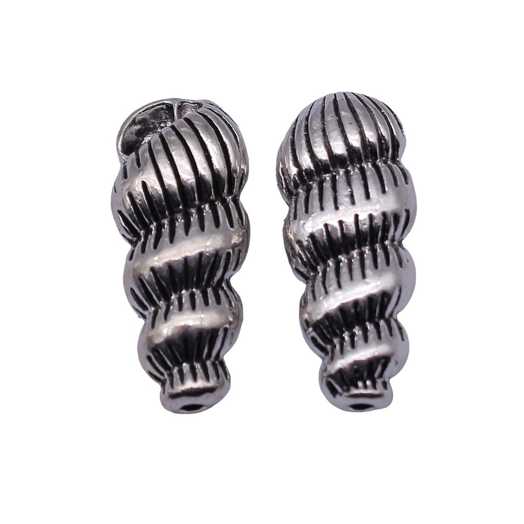 24x10x6.9mm 5.3g Antique Silver Zinc Alloy Conch Shell Loose Metal Beads for DIY Jewelry Making
