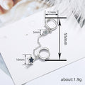 Silver Tone Linked Double Huggie Star Clear Stone Earrings view 4