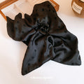 Oversized Satin Bow Hair Claw In Black White Polka Dot Or Brown Leopard view 4