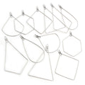 Silver Tone Geometric Wire Earring Drops in Assorted Shapes view 5