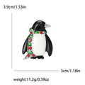 Penguin With Jeweled Scarf Brooch in Black White for Jackets and Scarves view 5