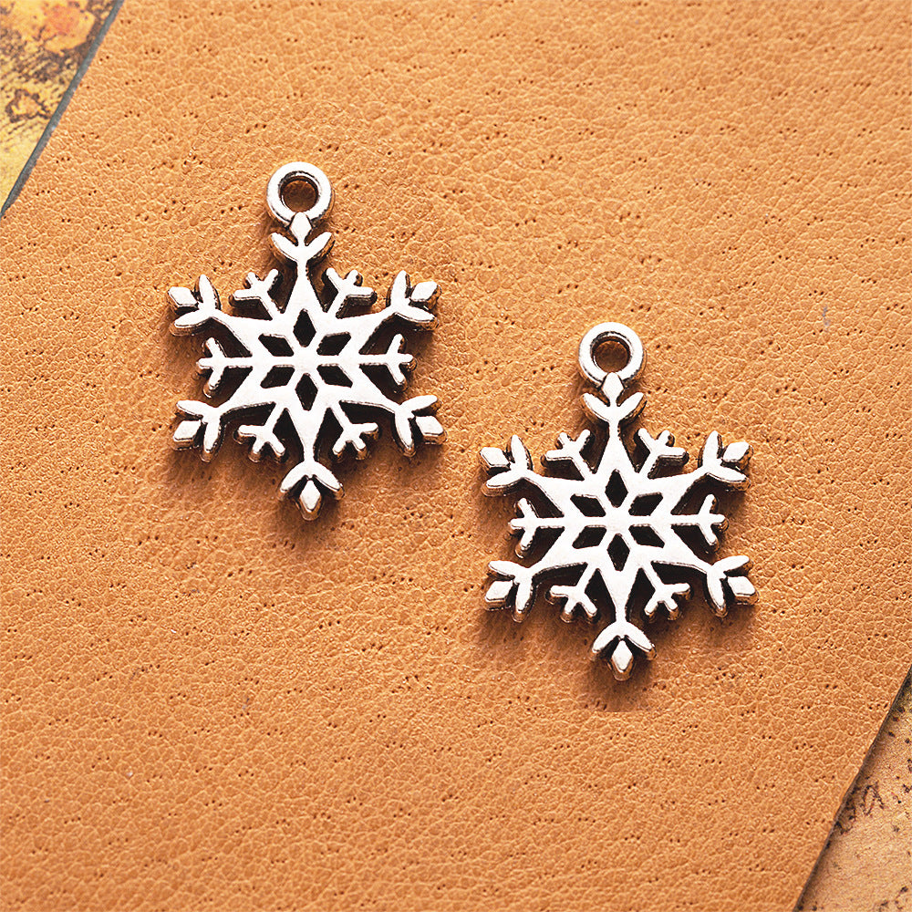 21x16mm Double-Sided Snowflake Alloy Charm Pendant