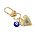 Gold-Tone Evil Eye Bead Keychain With Rhinestone Hamsa Charm view 5