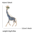 Blue or Red Enamel Giraffe Brooch with Crystal Spots view 6
