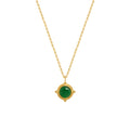 Round Agate And Cat Eye Pendant Necklaces Gold Steel view 5